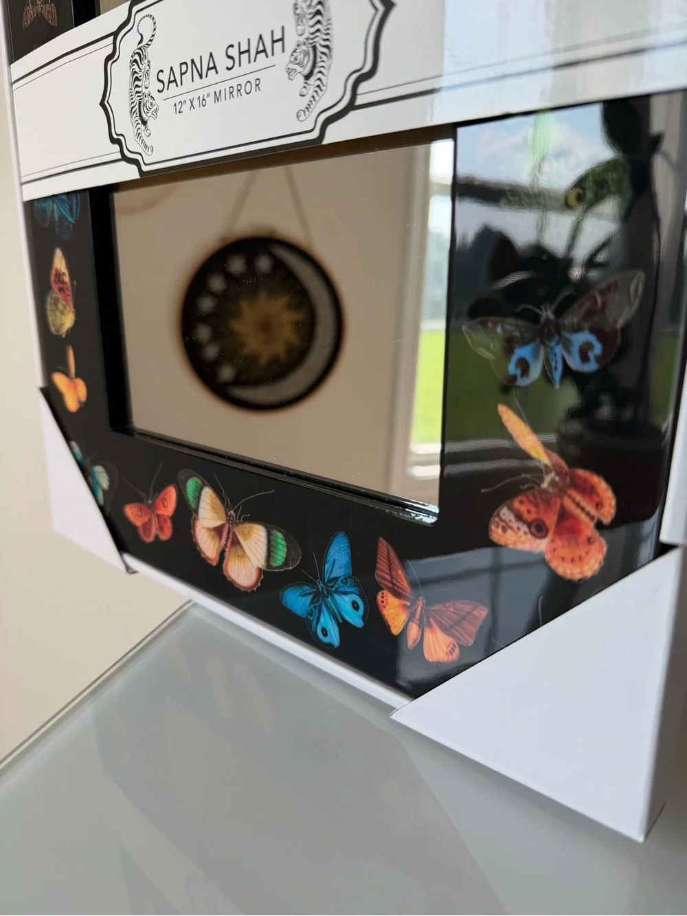 Sapna Shah Black colorful Butterfly Accent Wall mirror